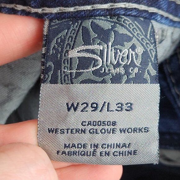 Silver Jeans Womens 29x33 Blue Suki Bootcut Stretch Dark Wash Low Rise Denim - Picture 14 of 15